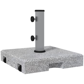 Outsunny - Base per ombrellone da 28kg con rotelle in granito grigio