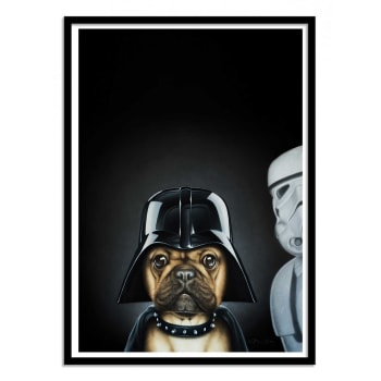 Alexandre granger - Affiche 30x40 cm et cadre noir - Dog Vador - Alexandre Granger