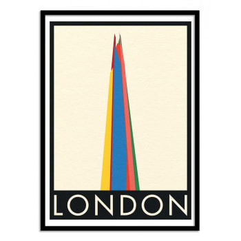 Affiche 30x40 cm et cadre noir - London The Shard - Rosi Feist