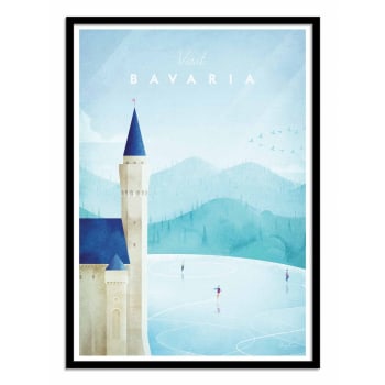 Affiche 30x40 cm et cadre noir - Visit Bavaria - Henry Rivers