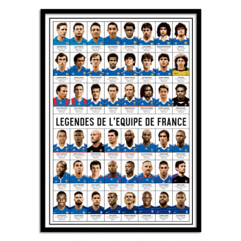 Affiche 50x70 cm et cadre noir - Légendes de l'équipe de France - Oli