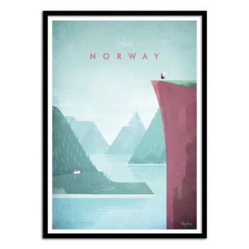 Affiche 50x70 cm et cadre noir - Visit Norway - Henry Rivers