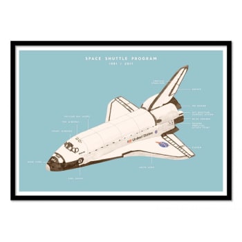 Affiche 30x40 cm et cadre noir - Space Shuttle - Florent Bodart