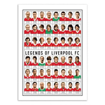 Olivier bourdereau - Affiche 50x70 cm - Legends of Liverpool FC - Olivier Bourdereau