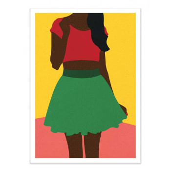 Affiche 50x70 cm - Girl withtop and skirt - Rosi Feist