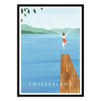 Affiche 50x70 cm et cadre noir - Switzerland - Henry Rivers