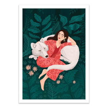 Affiche 50x70 cm - Polar Wolf - Petra Holikova