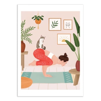Affiche 50x70 cm - Cat Yoga - Petra Holikova