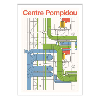 Affiche 50x70 cm - Centre Pompidou Version 2 - Florent Bodart
