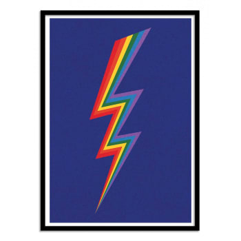 Affiche 50x70 cm et cadre noir - Thunder Rainbow - Rosi Feist