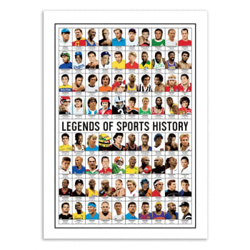 Olivier bourdereau - Affiche 50x70 cm - Legends of Sports History - Olivier Bourdereau