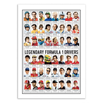Olivier bourdereau - Affiche 50x70 cm - Legendary Formula 1 Drivers - Olivier Bourdereau