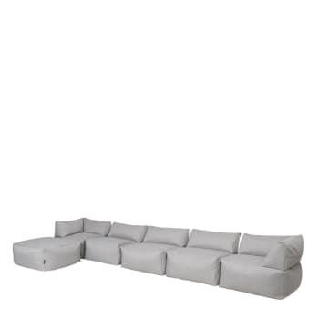 Tetra - 6 Teil Modulare Sitzsack-Sofa für den Innen- und Außenbereich, Grau