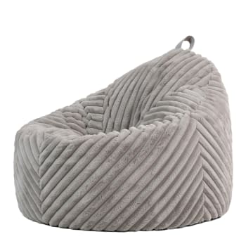 Cocoon - Sitzsack-Sessel aus geripptem Kunstfell, Grau