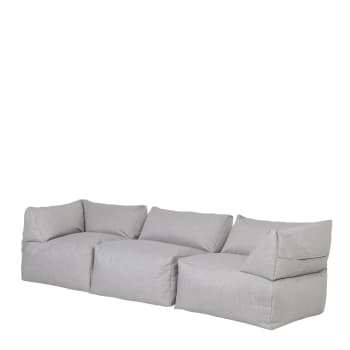 Tetra - 3 Teil Modulare Sitzsack-Sofa für den Innen- und Außenbereich, Grau