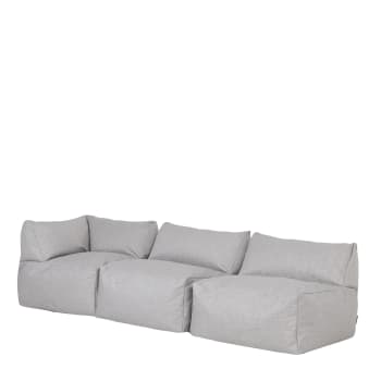 Tetra - 3 Teil Modulare Sitzsack-Sofa für den Innen- und Außenbereich, Grau
