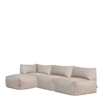 Tetra - 4 Teil Modulare Sitzsack-Sofa für den Innen- und Außenbereich, Beige