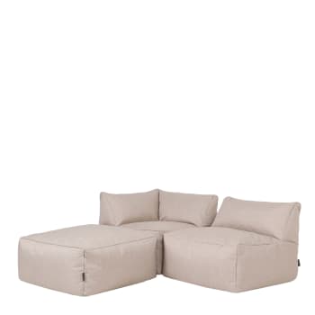 Tetra - 3 Teil Modulare Sitzsack-Sofa für den Innen- und Außenbereich, Beige