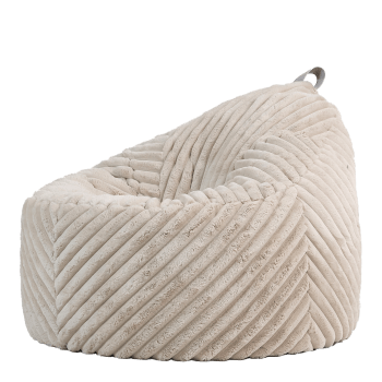 Cocoon - Sitzsack-Sessel aus geripptem Kunstfell, Ivory