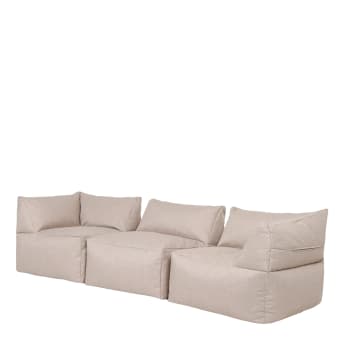 Tetra - 3 Teil Modulare Sitzsack-Sofa für den Innen- und Außenbereich, Beige