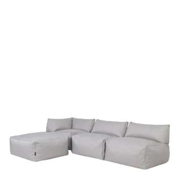 Tetra - 4 Teil Modulare Sitzsack-Sofa für den Innen- und Außenbereich, Grau