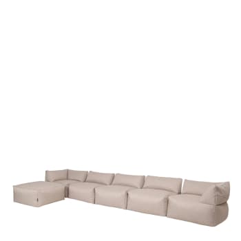 Tetra - 6 Teil Modulare Sitzsack-Sofa für den Innen- und Außenbereich, Beige