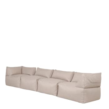 Tetra - 4 Teil Modulare Sitzsack-Sofa für den Innen- und Außenbereich, Beige