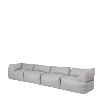 Tetra - 4 Teil Modulare Sitzsack-Sofa für den Innen- und Außenbereich, Grau