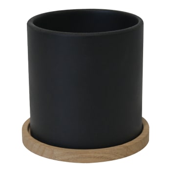 Pot sable de fonderie - Pot multi-usage en sable reconstitué noir 9x9x9cm