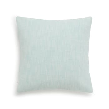 Soliso - Funda cojín algodón efecto lino azul 45x45