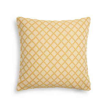 Diamicu - Funda cojín bordado geométrico amarillo 45x45