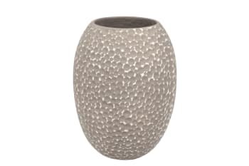 Florero gris de cerámica 21x21x29.5cm