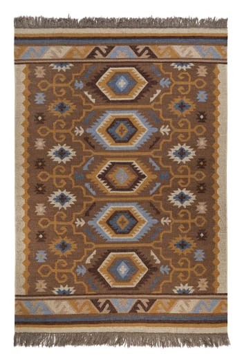 Valere - Tapis kilim laine vintage motif ethnique chic multicolore 140x200