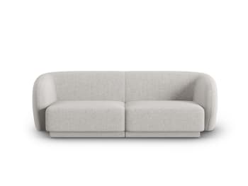 Lionel - 2-Sitzer modulares Sofa aus Chenille-Stoff silber meliert