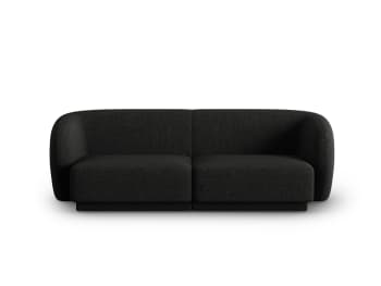 Lionel - 2-Sitzer modulares Sofa aus Chenille-Stoff mischung schwarz