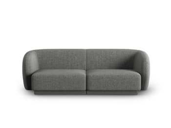 Lionel - 2-Sitzer modulares Sofa aus Chenille-Stoff dunkelgrau mischung