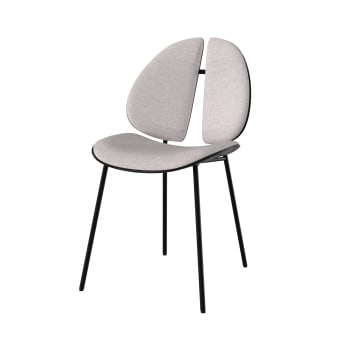 Coccinelle - Chaise en tissu gris et bois noir