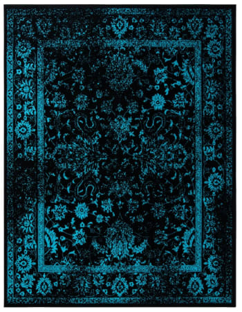 Adirondack - Alfombra de interior en negro & verde azulado, 244 x 305 cm
