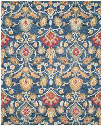 Blossom - Tapis d'intérieur en Marine & Multicolore, 244 X 305 cm