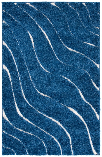 Florida shag - Tappeto Blu Scuro/Neutrale 120 X 180