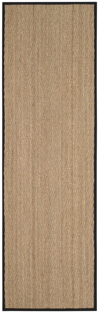 Natural fiber - Alfombra hierba marina beige/negro 75 x 245
