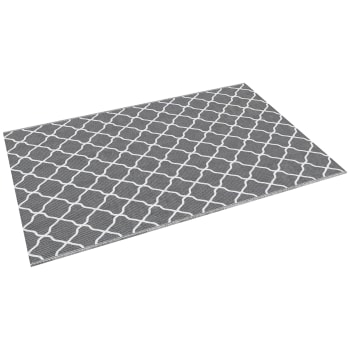 Outsunny - Tappeto per esterno 182x274 cm reversibile grigio e bianco