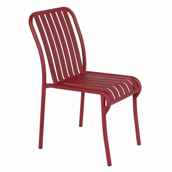 Faro - Chaise design de jardin en aluminium rouge