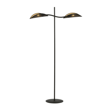 Flik - Lámpara de pie con 2 pantallas en forma de hoja negro