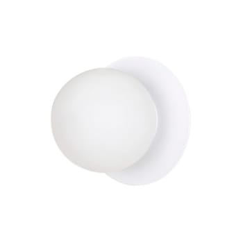 Meltis - Aplique de pared con base blanco y esfera de cristal opal