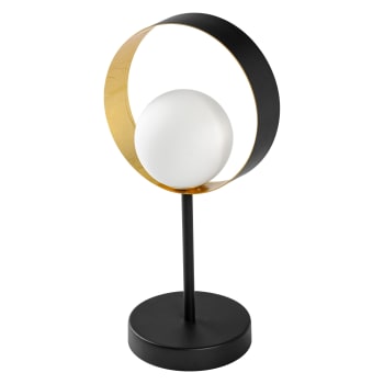 Lampe de table lumineuse en acier noir/doré, 26cm