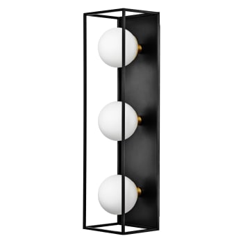 Luminaire de salle de bain en acier noir, 55x15cm