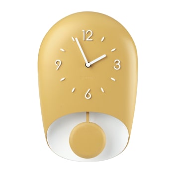 Bell - Horloge avec pendule en acrylique jaune
