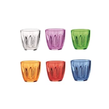 Aqua - Lot de 6 verres en acrylique multicolores