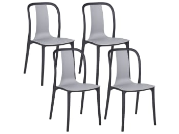 Spezia - Lot de 4 chaises de jardin gris et noir